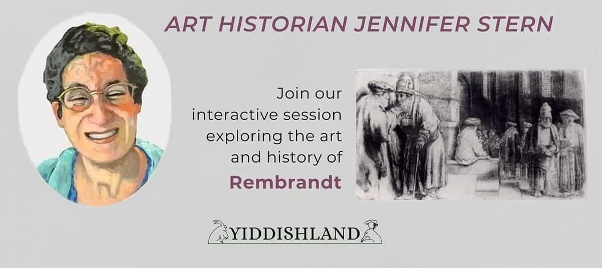 Jennifer Stern and Rembrandt A picture of art historian Jennifer Stern and a representative painting of Rembrandt side by side