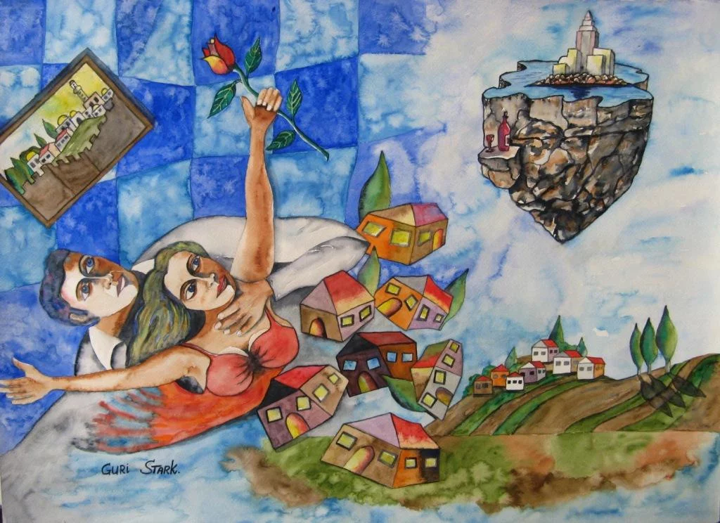 Guri Stark painting 2 A painting of View from Above by Guri Stark.