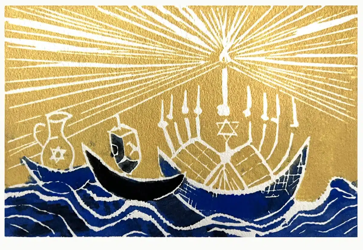 Januca by Miriam Libhaber Januca candles lit brightly depicting celebration