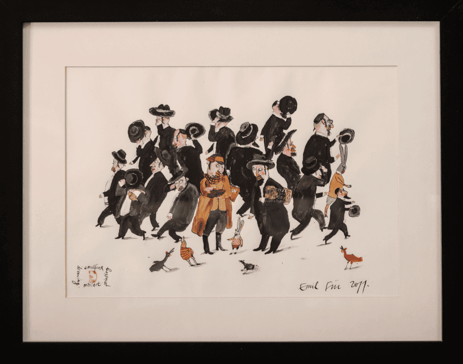 Men meeting on the street by Emil Für Men meeting on the street by Emil Für.