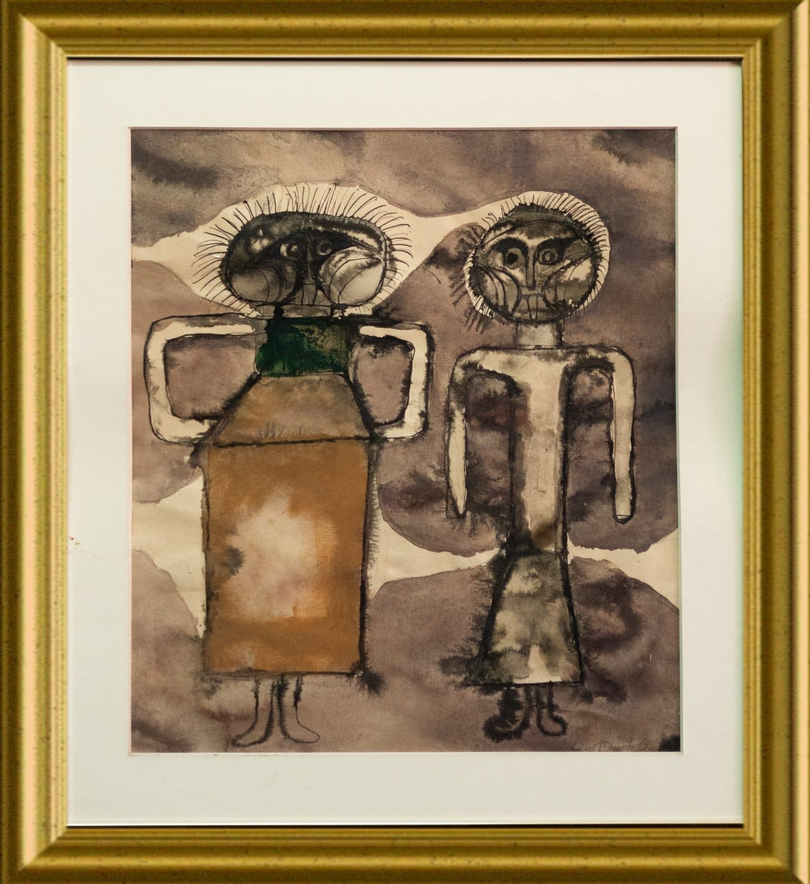 Corpse de Garde by Jan Lebenstein. Jan Lebenstein artwork of Axial Figures. Two figures standing next to each other.
