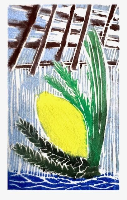 Sucot by Miriam Libhaber Paiting of Etrog fruit