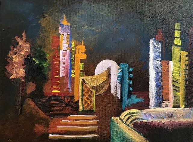 A canvas painting. Miriam Libhaber Painting - Drains