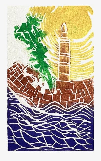 Migdal David by Miriam Libhaber Canvas artwork showing Migdal David