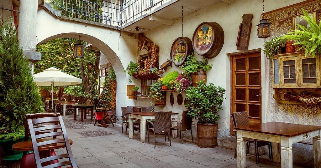 poland for website an image of a courtyard restaurant
