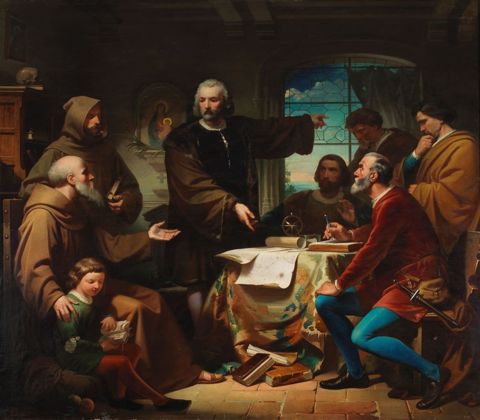 Cristóbal Colón en el Convento de la Rábida An image of he painting Cristóbal Colón en el convento de la Rábida by Eduardo Cano